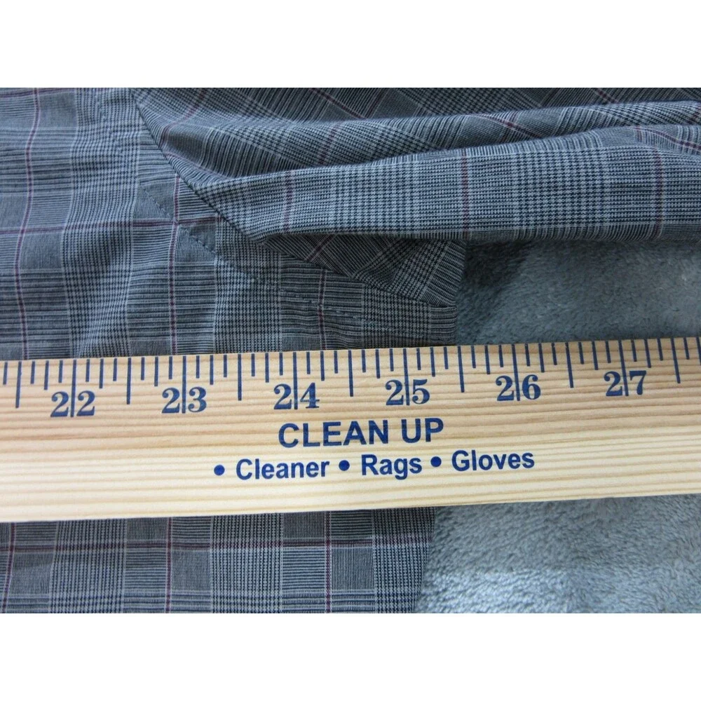 Banana Republic Shirt Men's XXL 2XL Slim Fit Wrinkle Resistant Plaid Gray